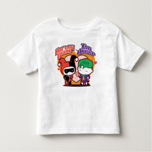 Camiseta De Bebé Chibi Harley Quinn & Chibi Joker Hearts