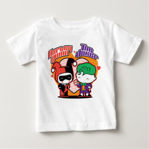 Camiseta De Bebé Chibi Harley Quinn & Chibi Joker Hearts