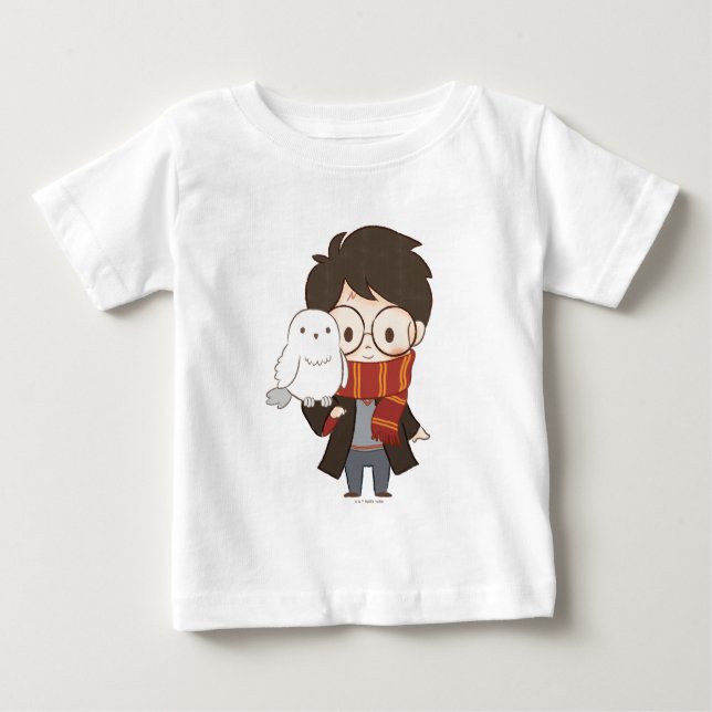 Camiseta De Bebé Chibi HARRY POTTER™ y Hedwig (Anverso)