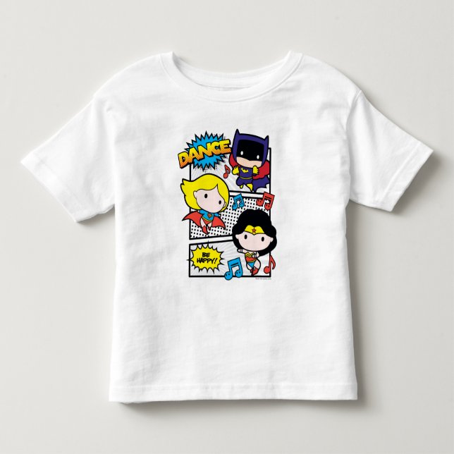 Camiseta De Bebé Chibi Heroes Dancing (Anverso)