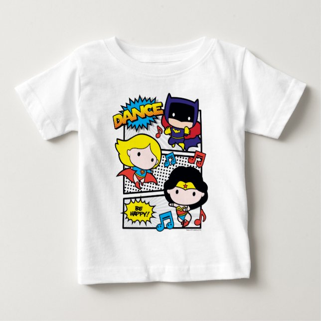 Camiseta De Bebé Chibi Heroes Dancing (Anverso)