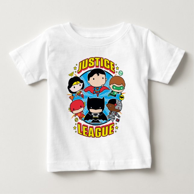 Camiseta De Bebé Chibi Justice League Group (Anverso)