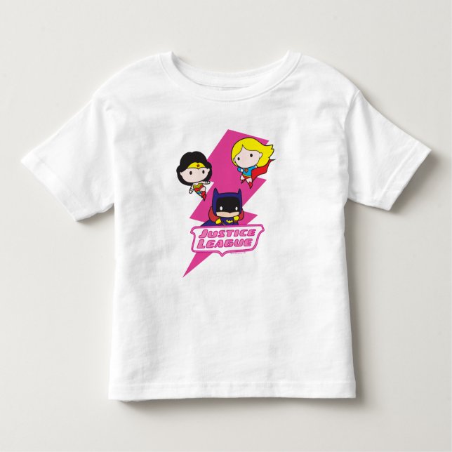 Camiseta De Bebé Chibi Justice League Pink Lightning (Anverso)