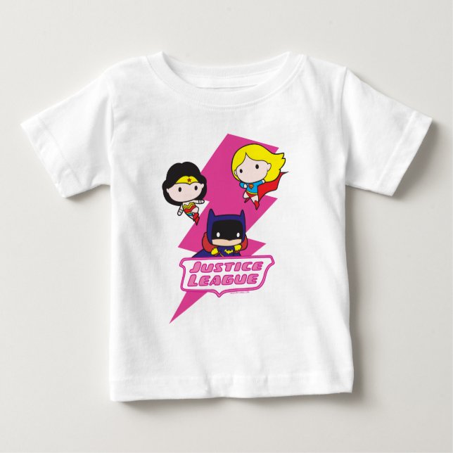 Camiseta De Bebé Chibi Justice League Pink Lightning (Anverso)