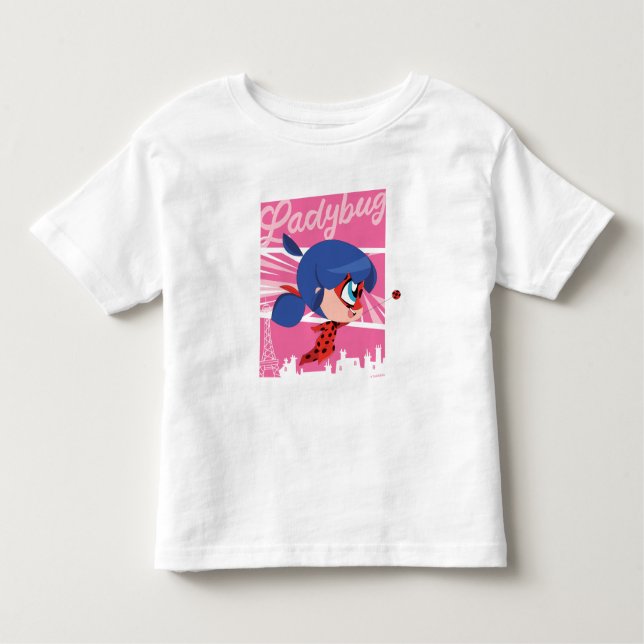Camiseta De Bebé Chibi Ladybug en París (Anverso)
