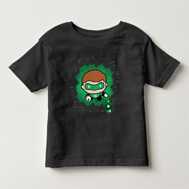 Camiseta De Bebé Chibi Linterna verde volando por el espacio (Anverso)