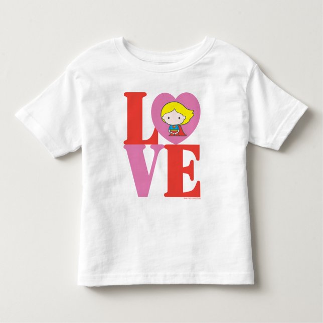 Camiseta De Bebé Chibi Supergirl LOVE (Anverso)