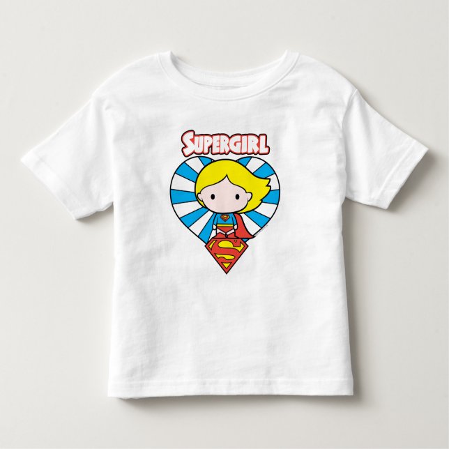 Camiseta De Bebé Chibi Supergirl Starburst Heart and Logo (Anverso)