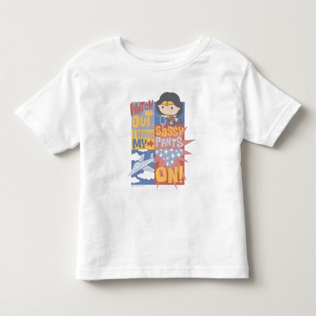 Camiseta De Bebé Chibi Wonder Woman | ¡Tengo Mis Pantalones De Pesc (Anverso)