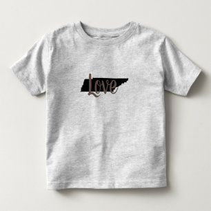 Camiseta De Bebé chic TENNESSEE AMOR en letra cursiva sobre gris  