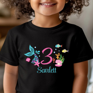 Camiseta De Bebé Chica 3.ª sirena del mar de cola personalizada