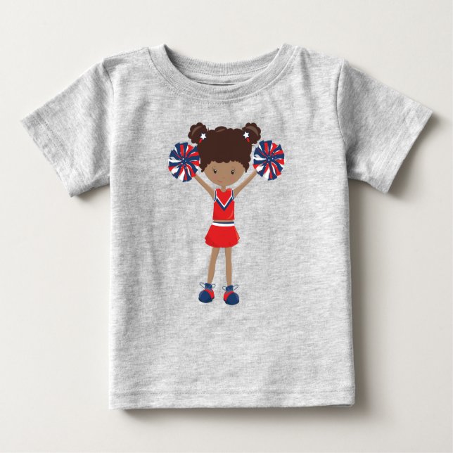 Camiseta De Bebé Chica afroamericana, porristas, animadoras (Anverso)