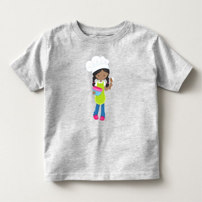 Camiseta De Bebé Chica afroamericana, repostería, panadera, panader (Anverso)