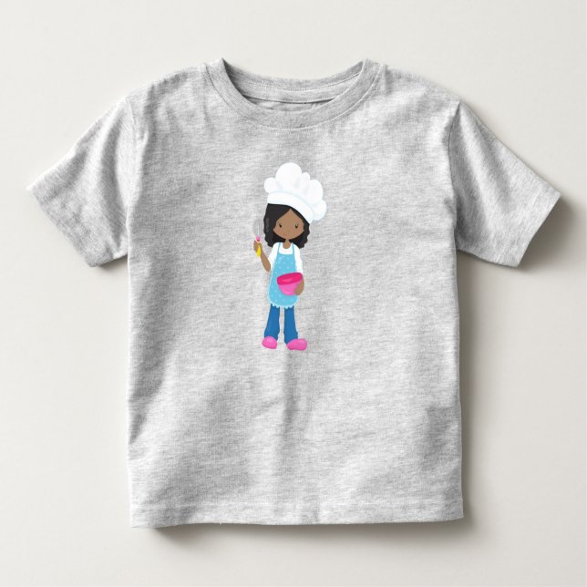 Camiseta De Bebé Chica afroamericana, repostería, repostera, pastel (Anverso)