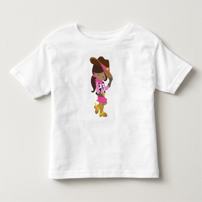 Camiseta De Bebé Chica afroamericana, vaquera, alguacil, occidental (Anverso)