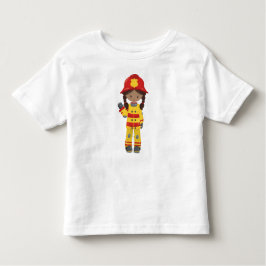 Camiseta De Bebé Chica afroamericano, Chica bombero, bombero