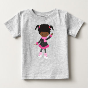 Camiseta De Bebé Chica afroamericano, Chica de patinaje sobre hielo