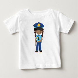 Camiseta De Bebé Chica afroamericano, Chica de policía, policía