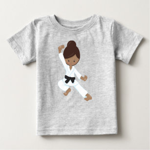 Camiseta De Bebé Chica afroamericano, cinturón negro, Chica de kara