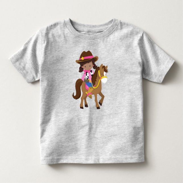 Camiseta De Bebé Chica afroamericano, niña de vaca, alguacil, cabal (Anverso)