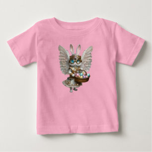 Camiseta De Bebé Chica Ángel Conejo de Pascua Steampunk