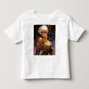 Camiseta De Bebé Chica Anime de la Fiery Dorada Fantasy