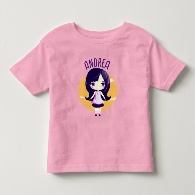 Camiseta De Bebé Chica anime kawaii personalizado (Anverso)