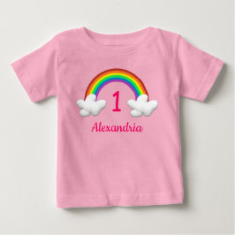 Camiseta De Bebé Chica arcoiris Cualquier cumpleaños de edad