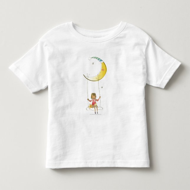 Camiseta De Bebé Chica balanceándose sobre una cuerda colgando de l (Anverso)