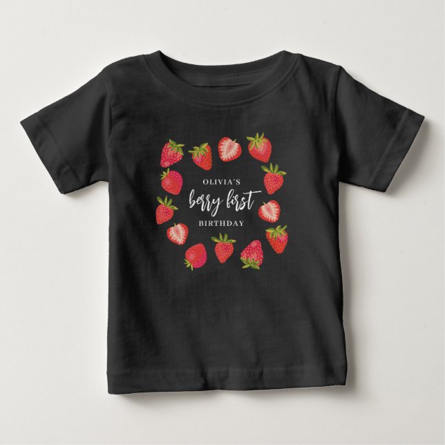 Camiseta De Bebé Chica Berry Primer Summe Fresa Primer Cumpleaños (Anverso)