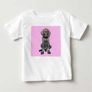 Camiseta De Bebé Chica brillante del perrito del grisáceo