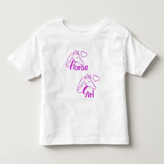 Camiseta De Bebé Chica Caballo en Morado con Fuente de Cabeza de Ca (Anverso)