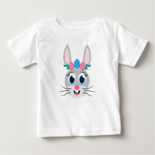 Camiseta De Bebé Chica Cara de Conejo-32885