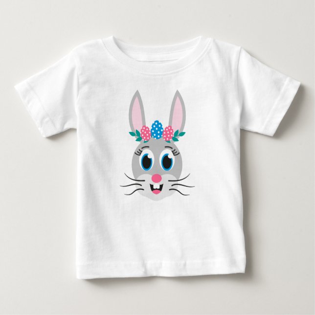 Camiseta De Bebé Chica Cara de Conejo-32885 (Anverso)