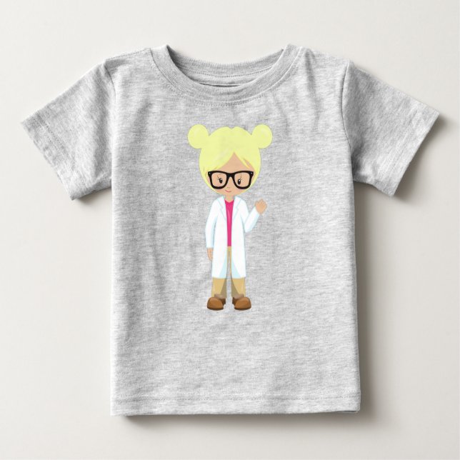 Camiseta De Bebé Chica científica, científica, chica guapa, pelo ru (Anverso)