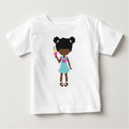 Camiseta De Bebé Chica Con Helado, Chica Afroamericano, Vestido