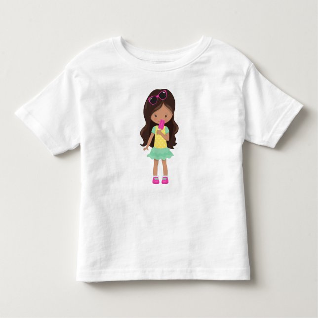 Camiseta De Bebé Chica Con Helado Crema, Chica Latina, Chica Cuta,  (Anverso)