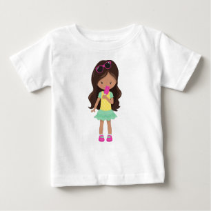 Camiseta De Bebé Chica Con Helado Crema, Chica Latina, Chica Cuta,
