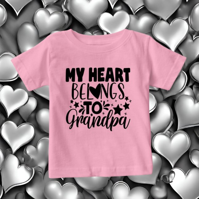 Camiseta De Bebé chica corazón Abuelo palabra arte bebé (Subido por el creador)
