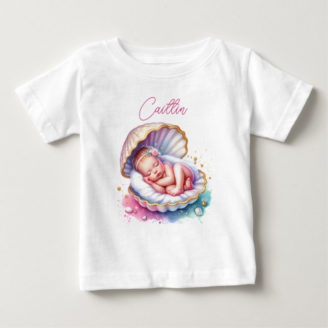 Camiseta De Bebé Chica costero Baby Shower personalizado (Anverso)