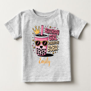 Camiseta De Bebé Chica Cumpleañera Energizada por Fiesta de Boba Bu