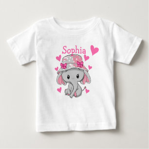 Camiseta De Bebé Chica Cute Baby Elephant