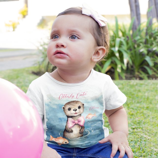 Camiseta De Bebé Chica Cute Baby Otter (Subido por el creador)