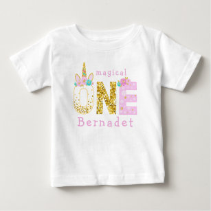 Camiseta De Bebé Chica Cute Magical Unicornio 1er cumpleaños