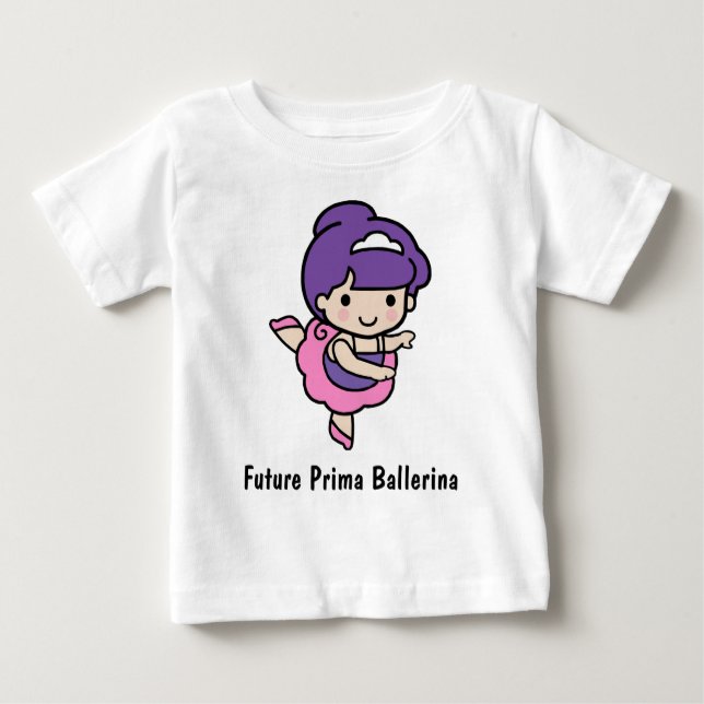 Camiseta De Bebé Chica Cute Prima Ballerina (Anverso)