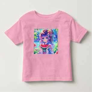 Camiseta De Bebé Chica de anime come sandía en verano