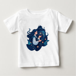 Camiseta De Bebé Chica de anime con estrellas - Estética cósmica de
