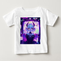 Chica de anime de fantasía cyberpunk gótica demoni