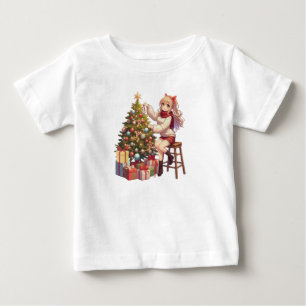 Camiseta De Bebé Chica de anime suave recortando el árbol