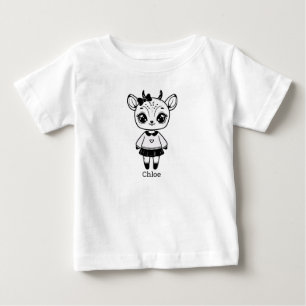Camiseta De Bebé Chica de Antelope Adorable - Diseño de Doodle Cuto